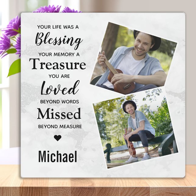 Plaque Photo Mémorial de conservation de photos en marbre moder (Créateur téléchargé)