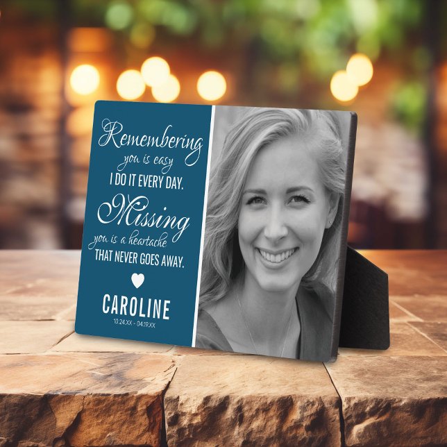 Plaque Photo Mémorial de famille | Ocean Blue Photo Keepsaké (Créateur téléchargé)