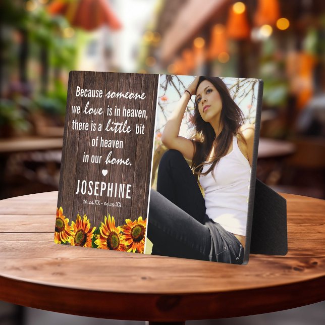 Plaque Photo Mémorial de la famille des tournesols rustiques |  (Créateur téléchargé)