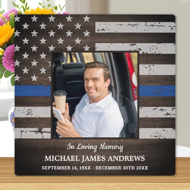 Plaque Photo Mémorial de la Police En Mémoire Affectueuse Ligne (Créateur téléchargé)