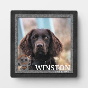 Plaque Photo Mémorial de la race de chien Water Spaniel
