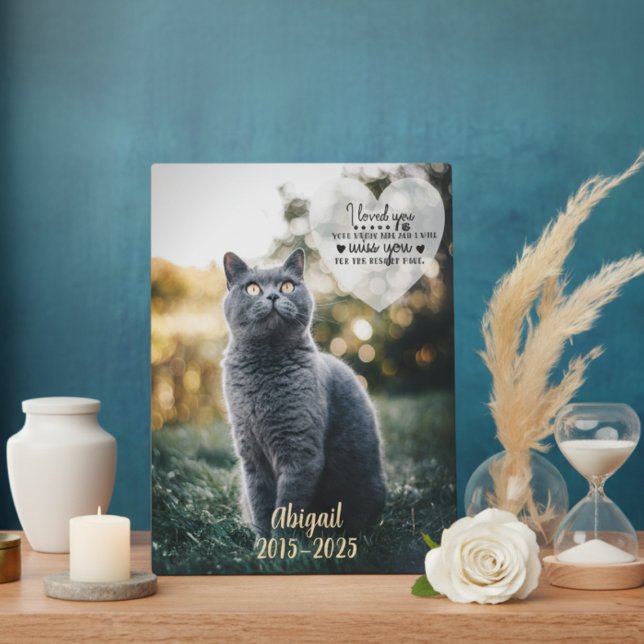 Plaque Photo Mémorial de perte d'animal de compagnie  (Personalized Pet Photo Memorial Plaque)