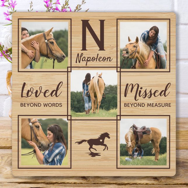 Plaque Photo Mémorial du cheval Photo unique (Créateur téléchargé)
