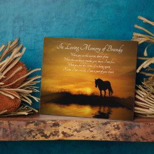 Plaque Photo Mémorial du cheval spirituel Nom personnalisé Plaq