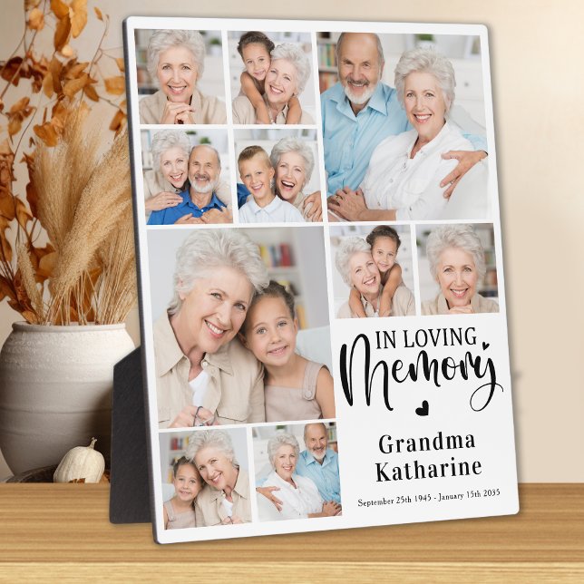 Plaque Photo Mémorial Moderne En Souvenir 10 Photos Collage (Créateur téléchargé)
