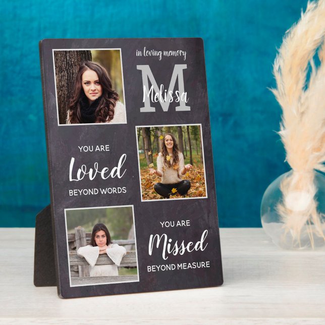 Plaque Photo Mémorial personnalisé 3 Monogramme photo Souvenir (Créateur téléchargé)