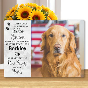 Plaque Photo Mémorial personnalisé Golden Retriever avec photo