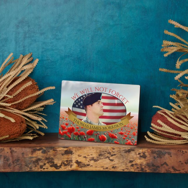 Plaque Photo Mémorial photo du terrain de pavot (Côté)