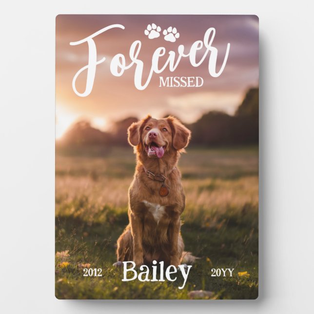 Plaque Photo Mémorial photo pour chiens disparus pour les Empre (Devant)