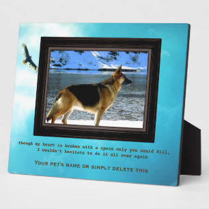 Plaque Photo Mémorial pour animal de compagnie Berger Allemand