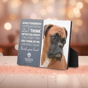 Plaque Photo Mémorial pour animaux de compagnie gris ardoise