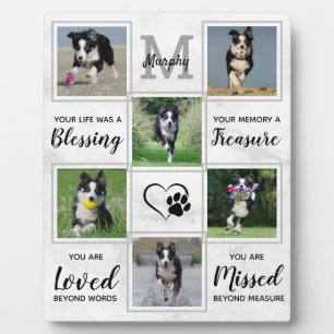 Plaque Photo Mémorial pour chien - Cadeau de perte d'animal de 