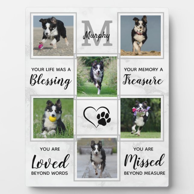 Plaque Photo Mémorial pour chien - Cadeau de perte d'animal de  (Devant)