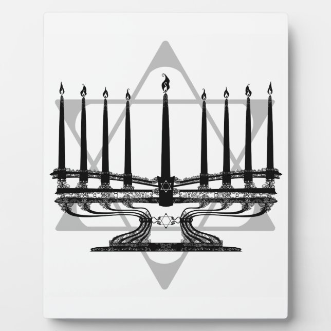 Plaque Photo Menorah et étoile (Devant)