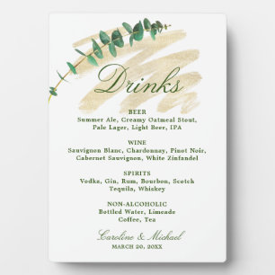 Plaque Photo Menu Eucalyptus, Emerald et Gold Dracks