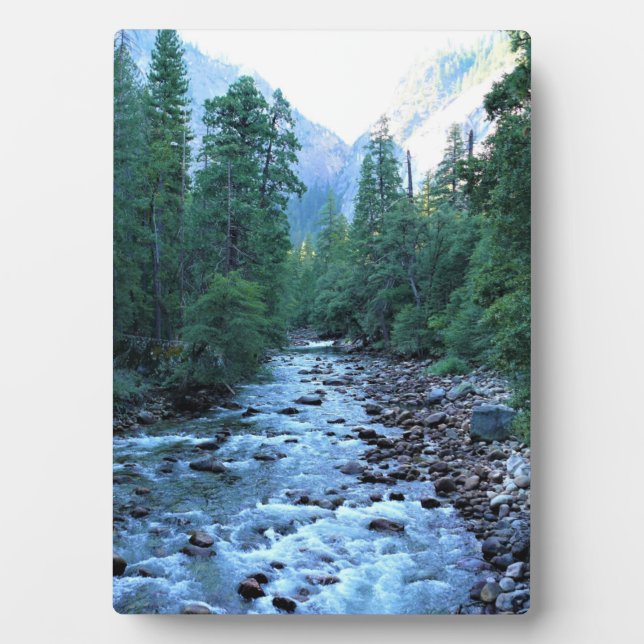 Plaque Photo Merced river by Happy Isles, Yosemite, CA (Devant)