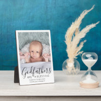 Merci parrain Christening ou Baptême Photo