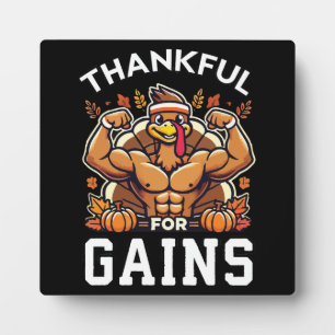 Plaque Photo Merci pour les gains - Drôle Gym Thanksgiving