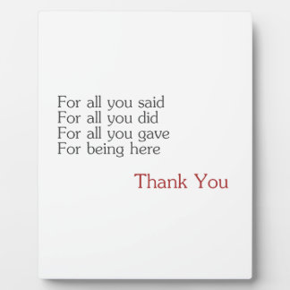 Plaque Photo Merci pour tous