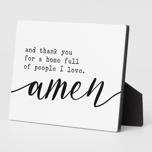 Plaque Photo Merci pour une maison pleine de gens que j'aime Am (Côté)