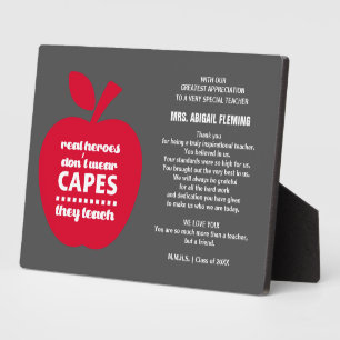 Plaque Photo Merci, professeur. Don de devis d'enseignement