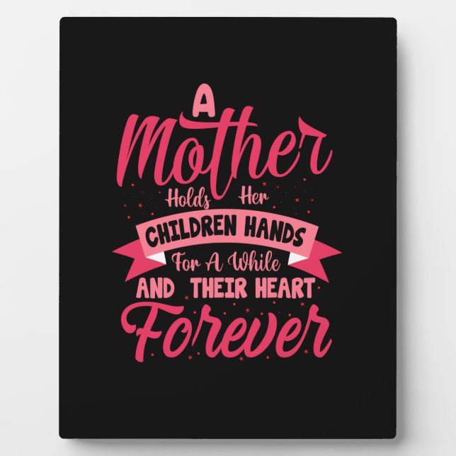 Plaque Photo Mère Art Mère tient les mains de ses enfants (Devant)