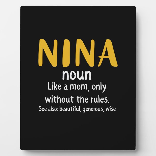 Plaque Photo Mère Art Nina Définition (Devant)