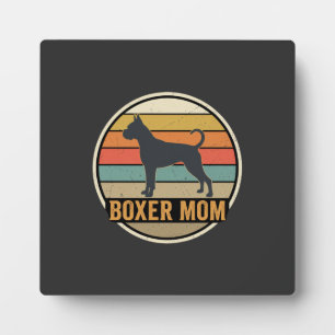 Plaque Photo Mère Boxer Rétro Coucher de Soleil Chien
