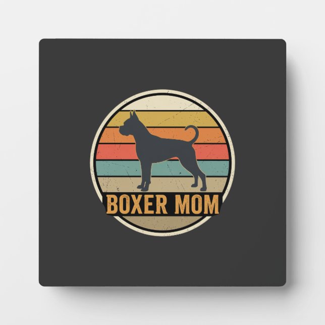 Plaque Photo Mère Boxer Rétro Coucher de Soleil Chien (Devant)