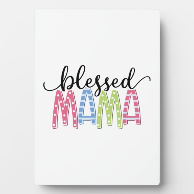 Plaque Photo Mère Cadeau Béni à maman (Devant)