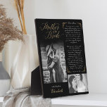 Plaque Photo Mère de la mariée | Black Gold Message & Photo<br><div class="desc">Vraiment spécial et mémorable mère du cadeau de la mariée de la plaque du jour du mariage de la fille. Offrez un beau cadeau personnalisé à votre mère le jour de votre mariage qu'elle chérira pour toujours. Ce magnifique cadeau personnalisé de jour de mariage comporte deux photos en noir et...</div>
