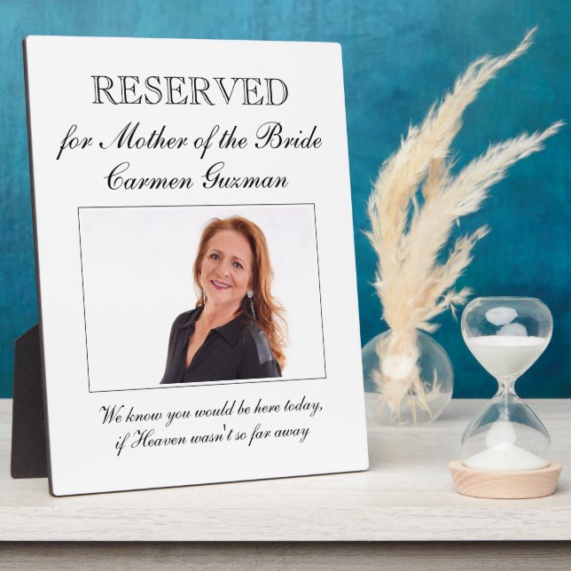 Plaque Photo Mère de la mariée Mariage de la chaire de la Maire (Côté)