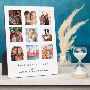 Plaque Photo Mère photo famille collage blanc