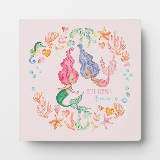 Plaque Photo Mermaids Meilleurs amis pour toujours BFF personna (Devant)