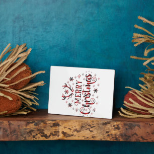 Plaque Photo Merry Christmas Snowflakes