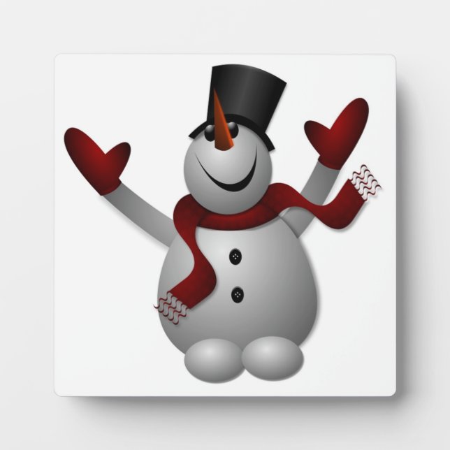 PLAQUE PHOTO "MERRY CHRISTMAS" SNOWMAN (Devant)