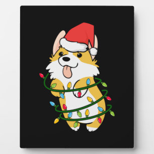 Plaque Photo Merry Xmas Corgi