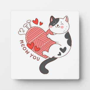 Plaque Photo Miaou Toi Joli Chat Saint-Valentin