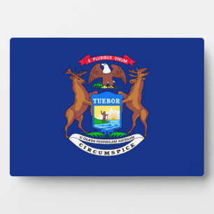 Plaque Photo Michigan State Flag Design
