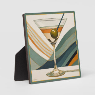 Plaque Photo Mid Century Modern Martini Cocktail Heure
