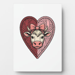 Plaque Photo Mignon coeur de vache en fil Design de gravure vin
