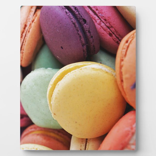 Plaque Photo Mignonne dessert coloré Français Macaron (Devant)