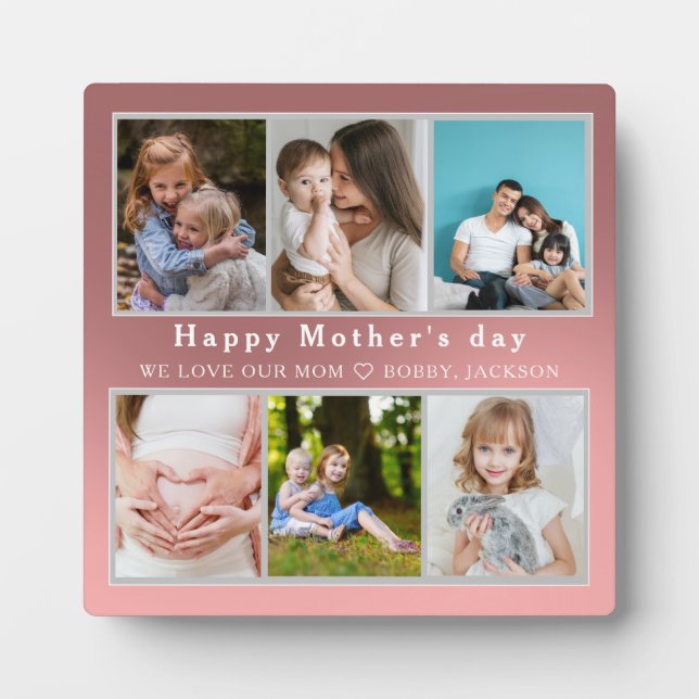 Plaque Photo Mignonne I LOVE YOU MOM Happy Mother Day Photo Col (Devant)