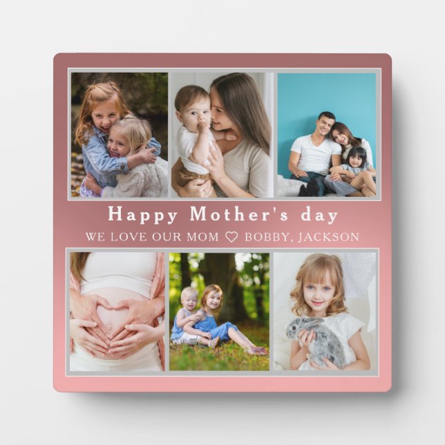 Plaque Photo Mignonne I LOVE YOU MOM Happy Mother Day Photo Col (Devant)