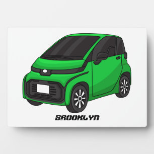 Plaque Photo Mignonne micro-voiture verte
