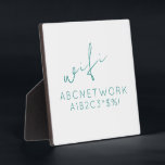 Plaque Photo Minimal Wifi Password Sign<br><div class="desc">Keep your guests connected with this stylish Minimal WiFi Password Sign Plaque. This plaque features a simple yet modern design with a elegant turquoise font on a simple clean white background. It is perfect for displaying your WiFi password in a way that is both functional and decorative. The 5.25x5.25 size...</div>