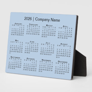 Plaque Photo Minimum 2026 Calendrier Nom de la société Light Bl