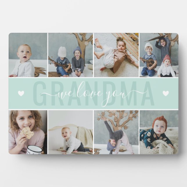Plaque Photo Mint We Love You Grandma Photo Collage (Devant)
