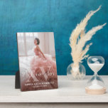 Plaque Photo Mis XV Años Quinceañera Photo 15th Birthday<br><div class="desc">Commemorate the quinceañera's special birthday celebration with an elegant modern photo plaque "Mis Quince Años" keepsake gift. The picture and all wording on this template are simple to personalize. The colors, font styles and overlay opacity can be easily customized with the Zazzle Design Editor tool. The unique minimalist black and...</div>