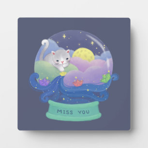 Plaque Photo Miss You : Bateaux de chats et de papier